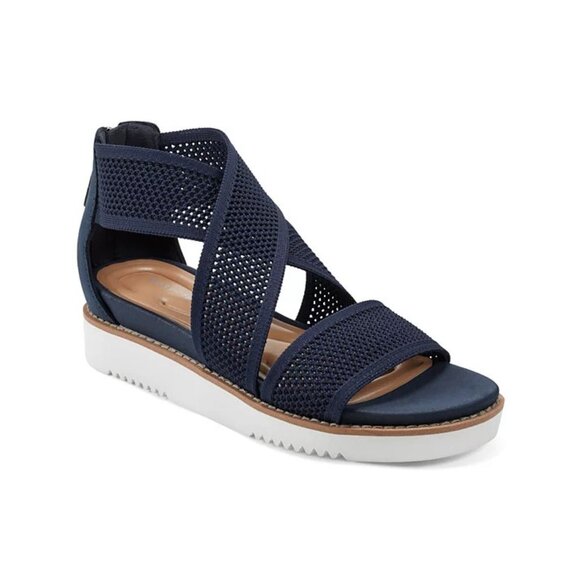 Easy Spirit Womens Size 7W Wide Wander Lightweight Strappy Flat Sandals Blue $79 - Picture 1 of 10